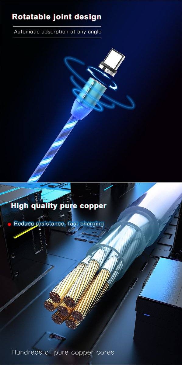 KEYSION Magnetic Cable Flowing Light LED Micro USB Cable - Premium Chargers & Powerbanks from Keysion - Just $13.00! Shop now at Dressmycell.com KEYSION Magnetic Cable Flowing Light LED Micro USB Cable - Premium Chargers & Powerbanks from Keysion - Just $13.00! Shop now at Dressmycell.com